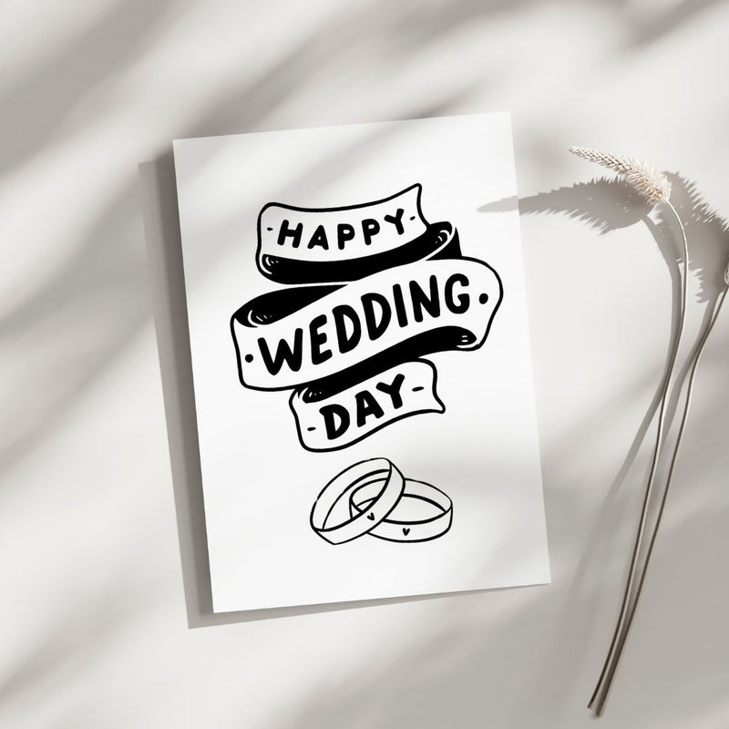 Happy Wedding Day - Blank Greeting Card