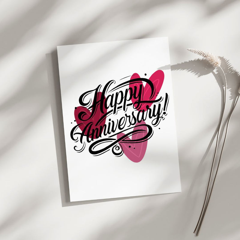 Happy Anniversary Hearts - Blank Greeting Card