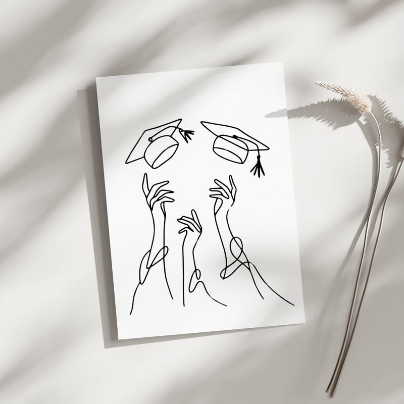 Cap Toss - Blank Greeting Card