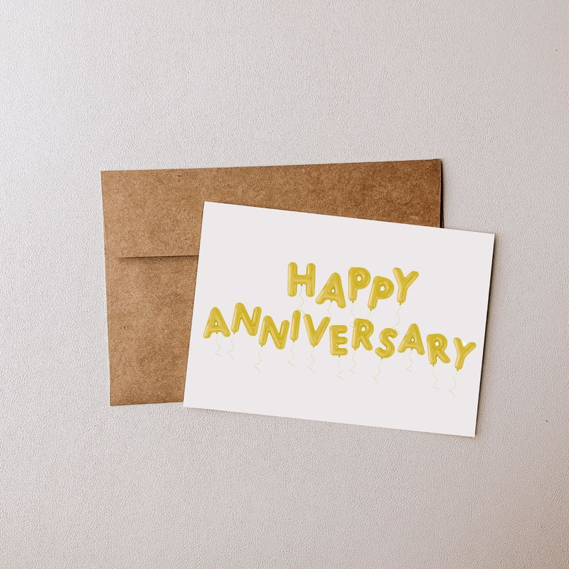 Happy Anniversary Balloons - Blank Greeting Card