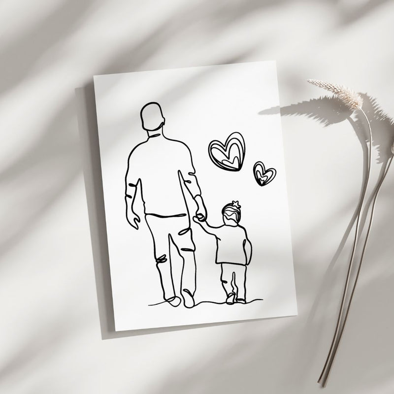 Father and Child - Blank Greeting Card - Urban Sprouts