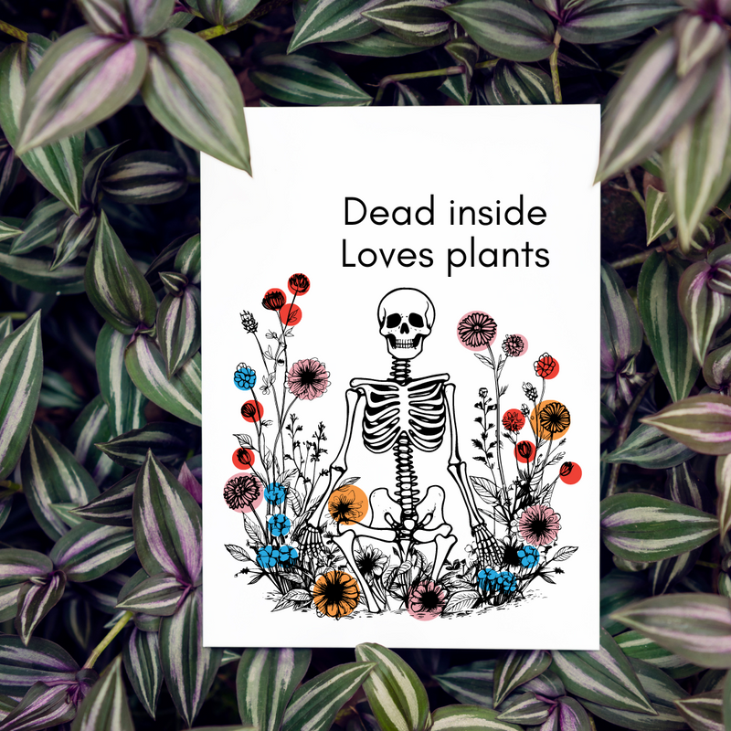 Dead Inside Loves Plants - Blank Greeting Card - Urban Sprouts
