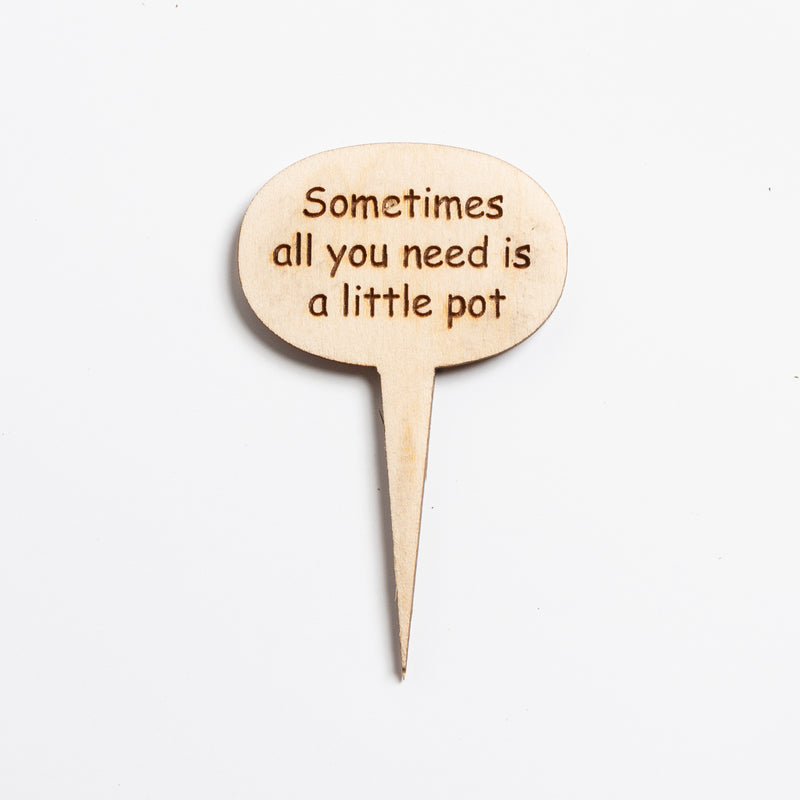 Mini Wood Sign - Sometimes all you need is a little pot - Urban Sprouts
