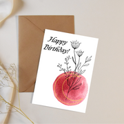 Happy Birthday Botanical Moon - Blank Greeting Card - Urban Sprouts