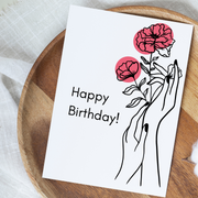 Happy Birthday Flower Hands - Blank Greeting Card - Urban Sprouts