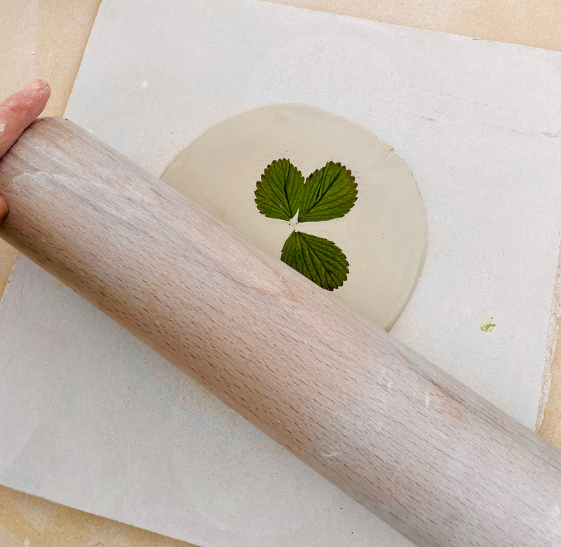 7/13 @ 2:00 Leaf Print Ceramic Jars w/ Sad Face Ceramics