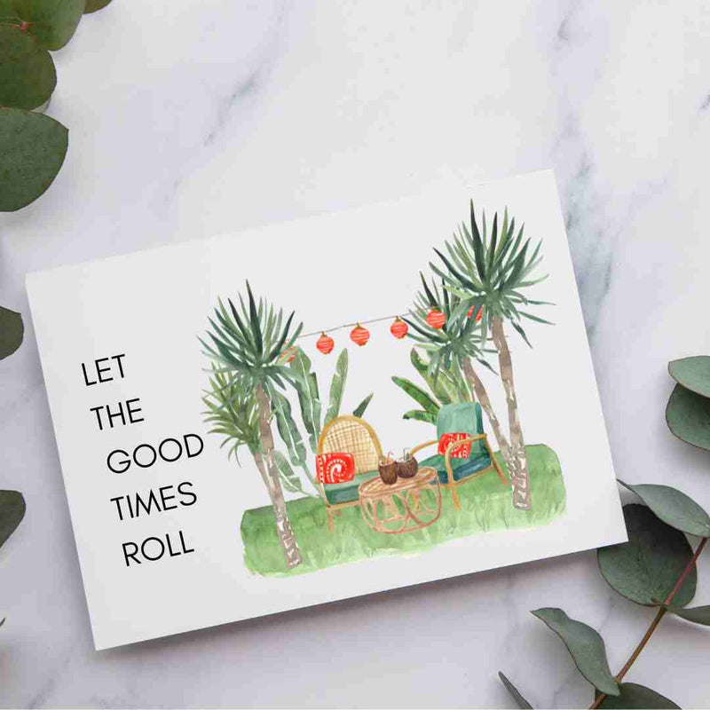 Let the Good Times Roll - Blank Greeting Card - Urban Sprouts