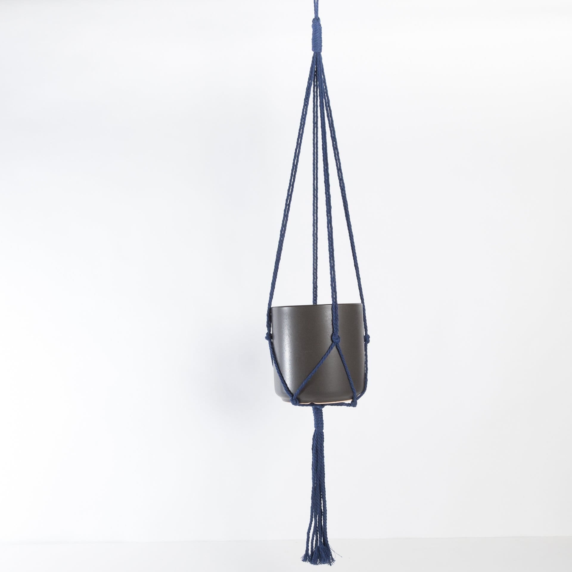 Kytras Keepers Hanger 36" Navy Blue Minimalist Cotton Macrame Plant Hanger