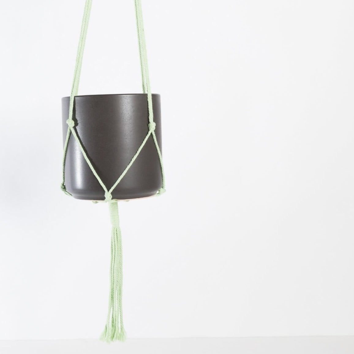 Kytras Keepers Hanger 36" Seafoam Green Minimalist Cotton Macrame Plant Hanger