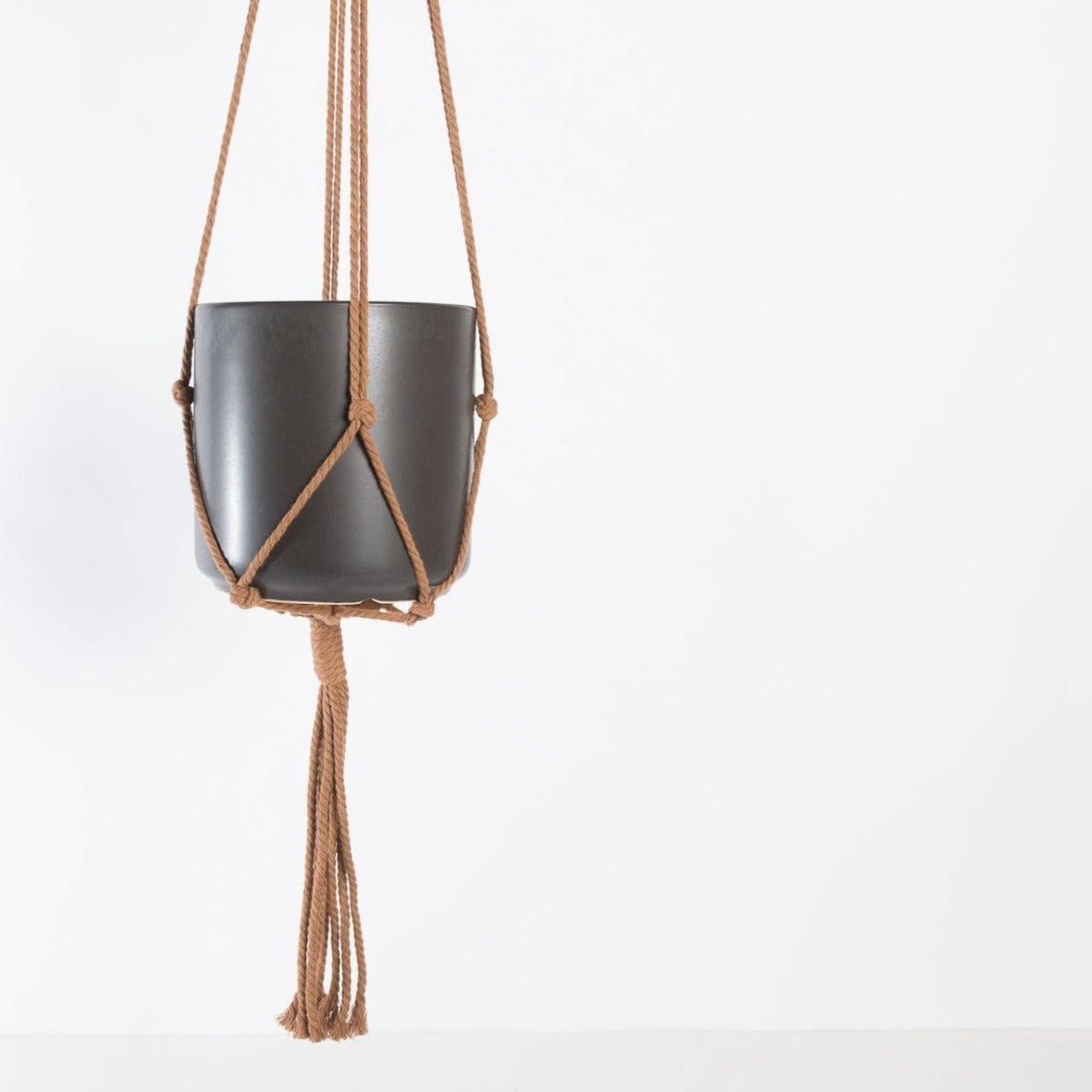 Kytras Keepers Hanger 36" Coffee Brown Minimalist Cotton Macrame Plant Hanger