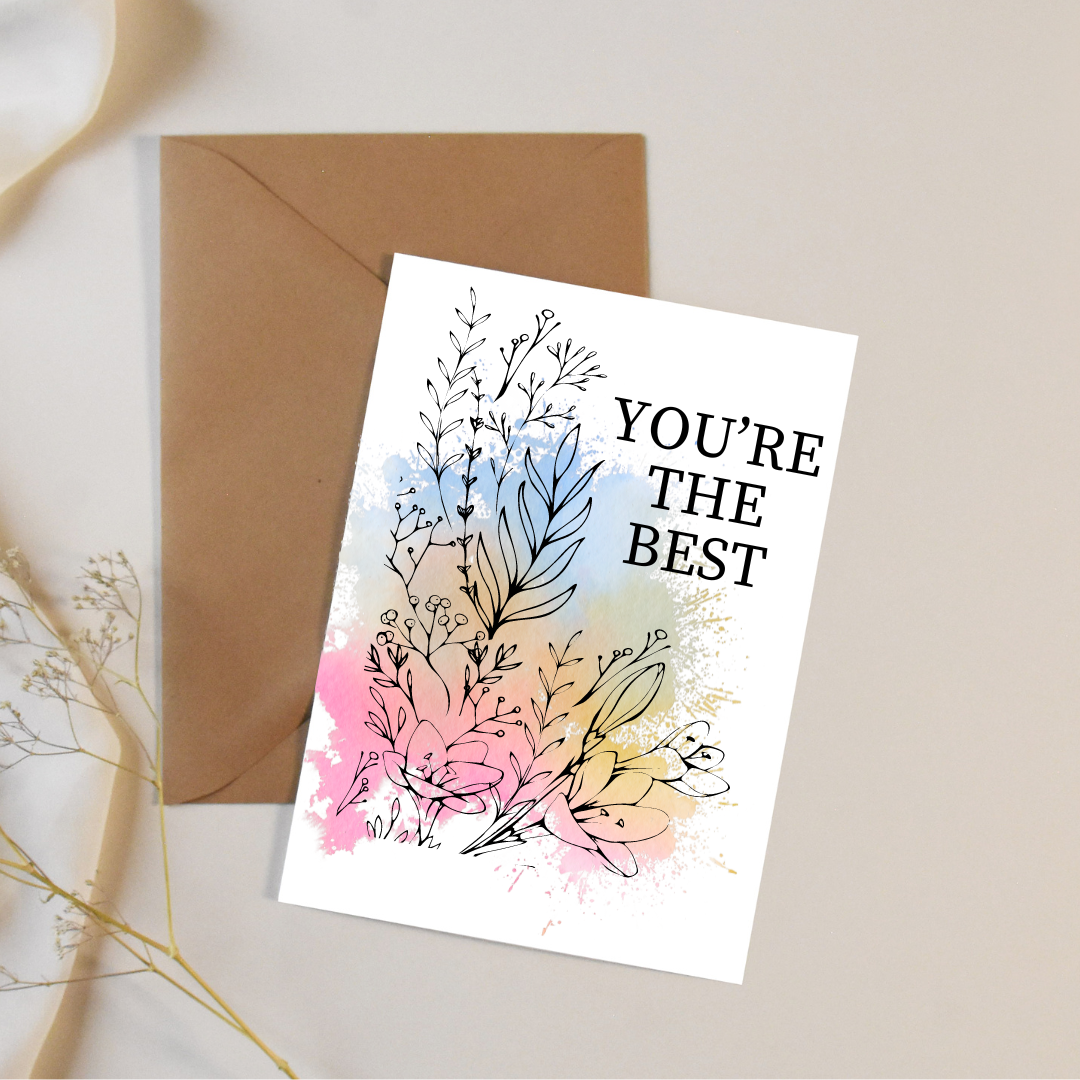 You're the Best Pastel Splash - Blank Greeting Card - Urban Sprouts
