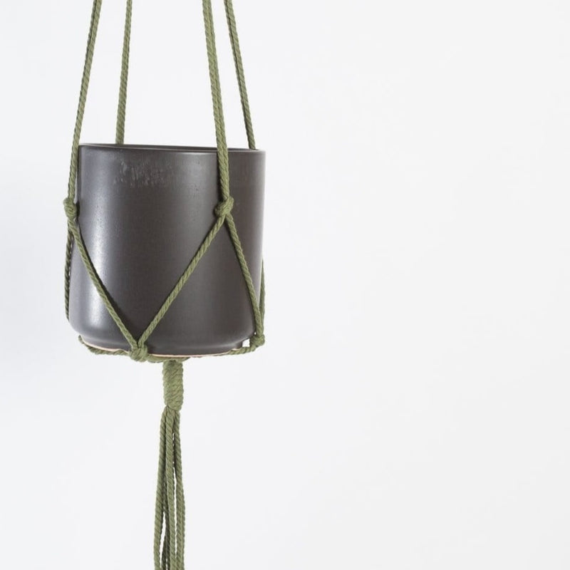Kytras Keepers Hanger 36" Army Green Minimalist Cotton Macrame Plant Hanger