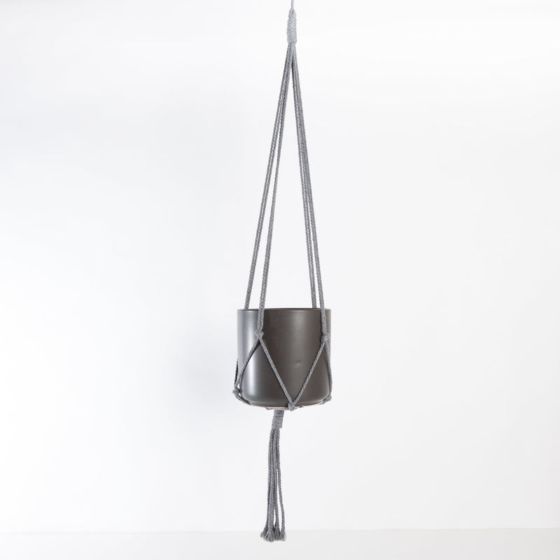 Kytras Keepers Hanger 36" Grey Minimalist Cotton Macrame Plant Hanger