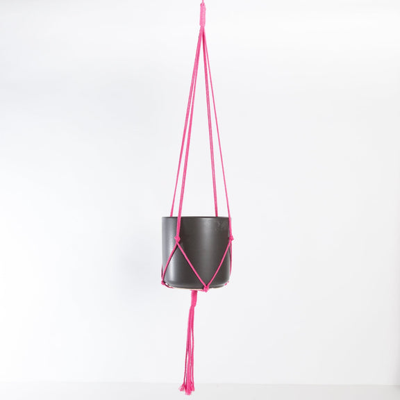 Kytras Keepers Hanger 36" Hot Pink Minimalist Cotton Macrame Plant Hanger