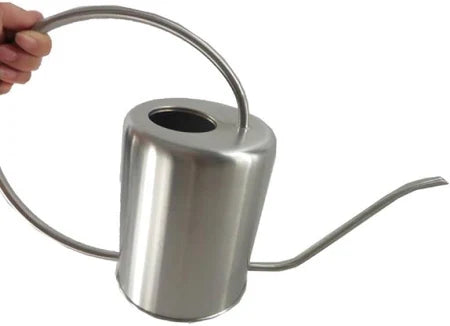 Tall Silver Cylindrical Watering Can - Urban Sprouts