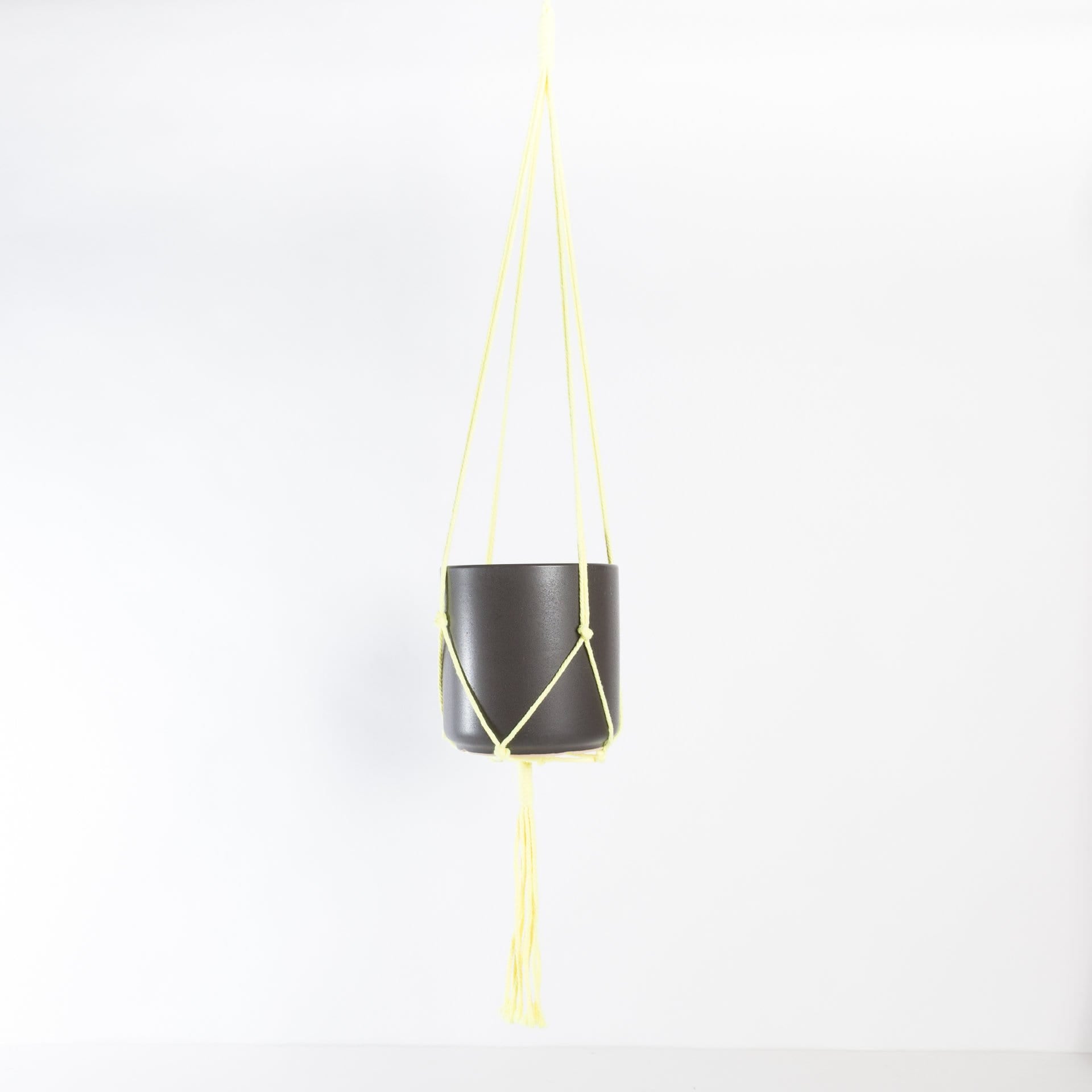 Kytras Keepers Hanger 36" Lemon Yellow Minimalist Cotton Macrame Plant Hanger
