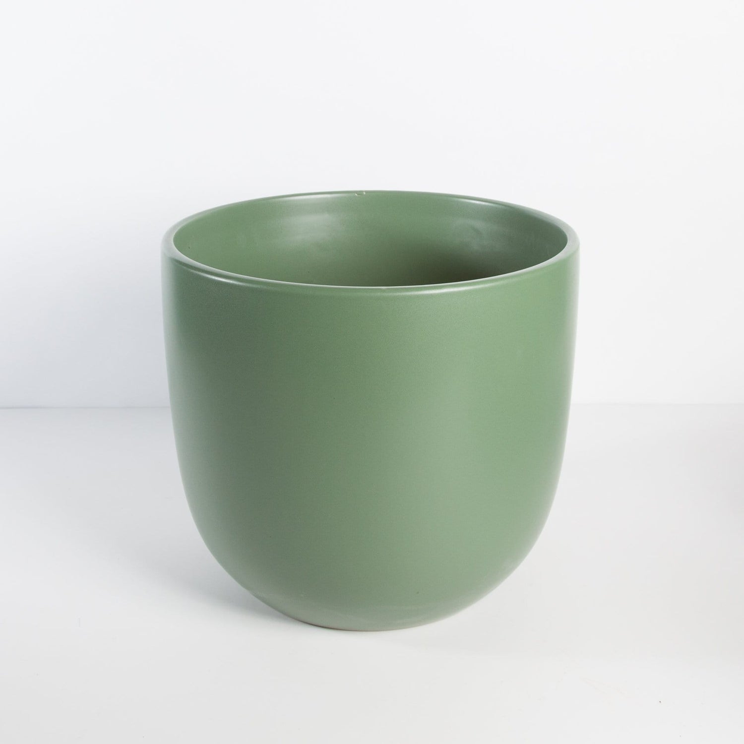 Peach & Pebble Pot 10" / green Curve Ceramic Pot