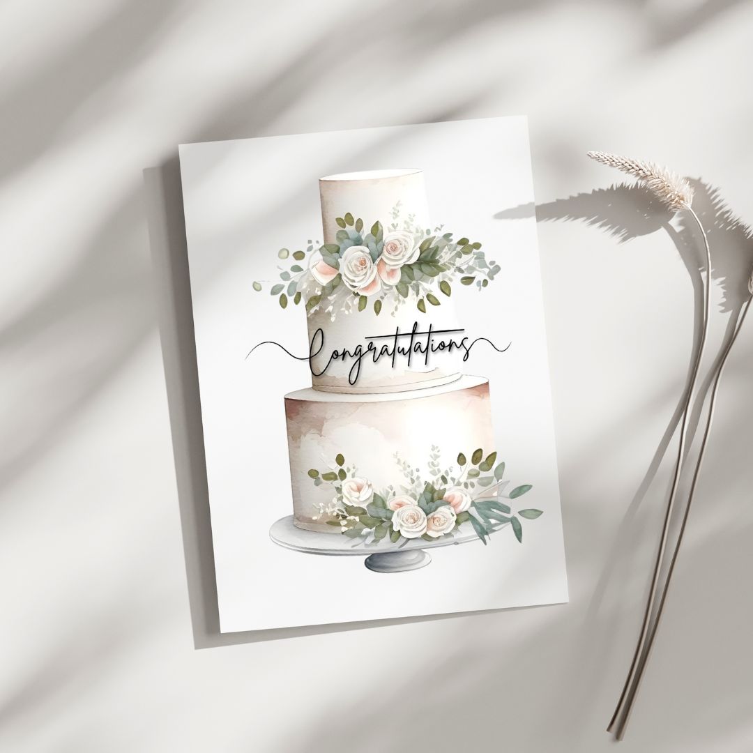 Wedding Cake - Blank Greeting Card - Urban Sprouts