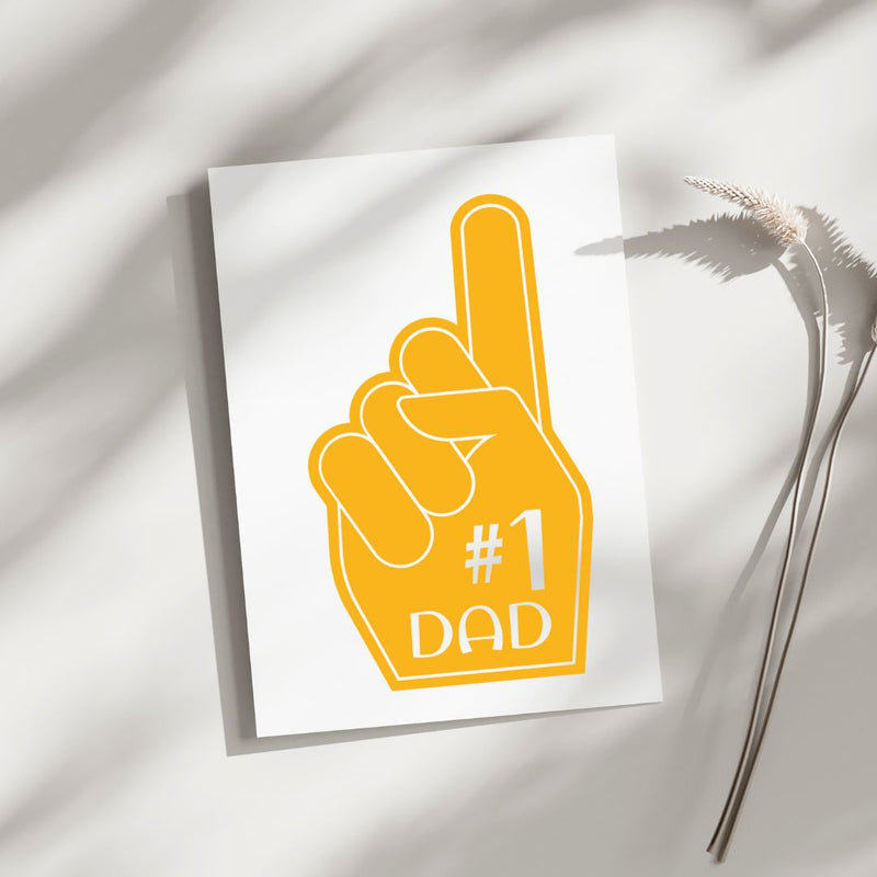 #1 Dad - Blank Greeting Card