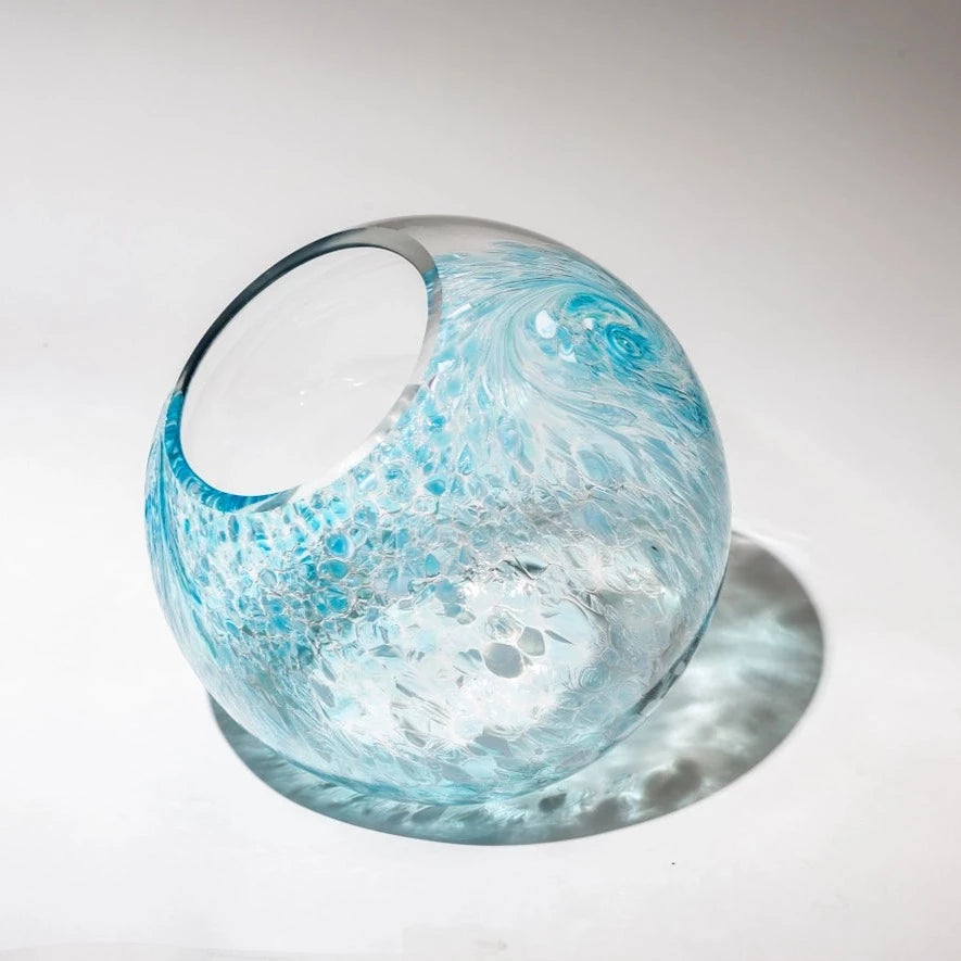 Blown Glass Art Terrarium 10" Aqua - Urban Sprouts