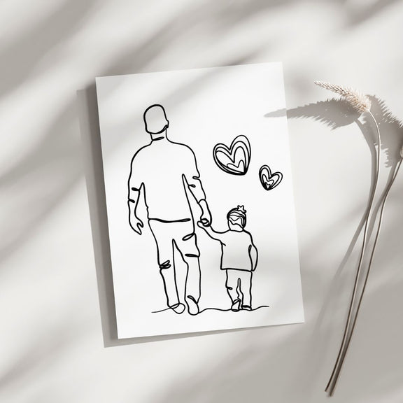 Father and Child - Blank Greeting Card - Urban Sprouts