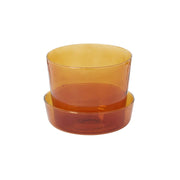 6.25" Amber Glass Planter Set