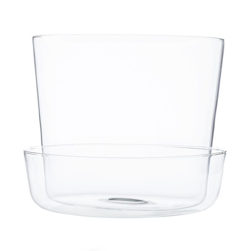 6.25" Clear Glass Planter Set