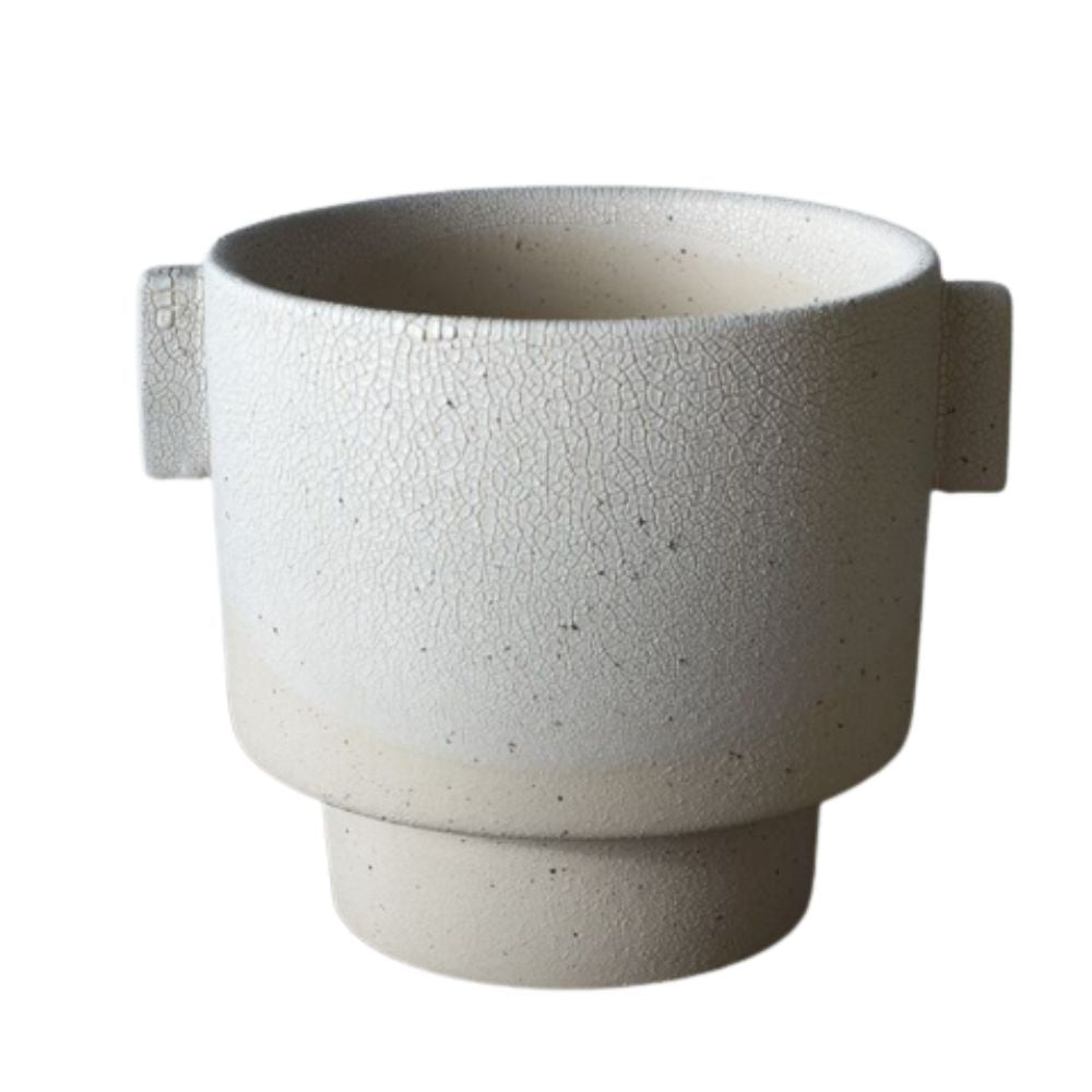 6.75" White Handled Milton Planter - Urban Sprouts