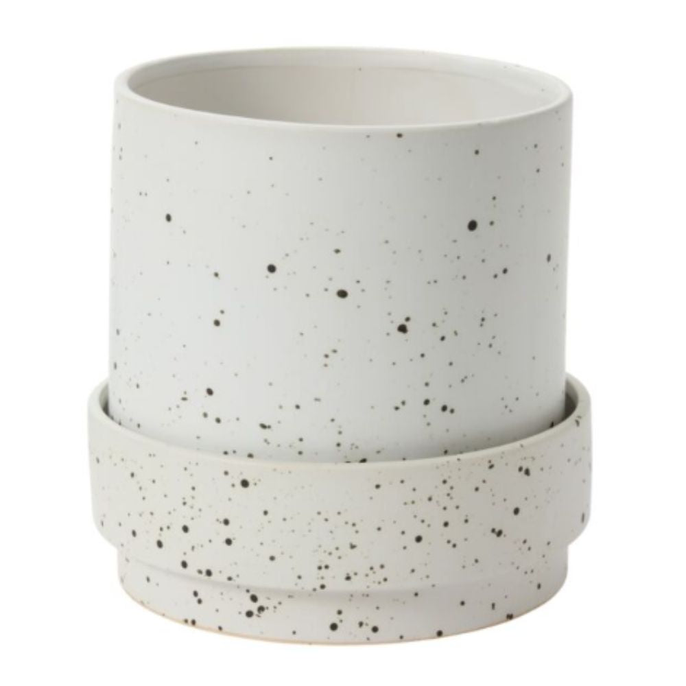 10" White Speckle Claxton Planter Set - Urban Sprouts
