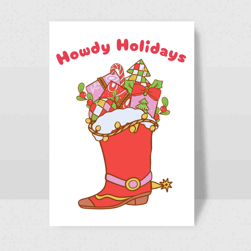 Howdy Holidays - Blank Greeting Card