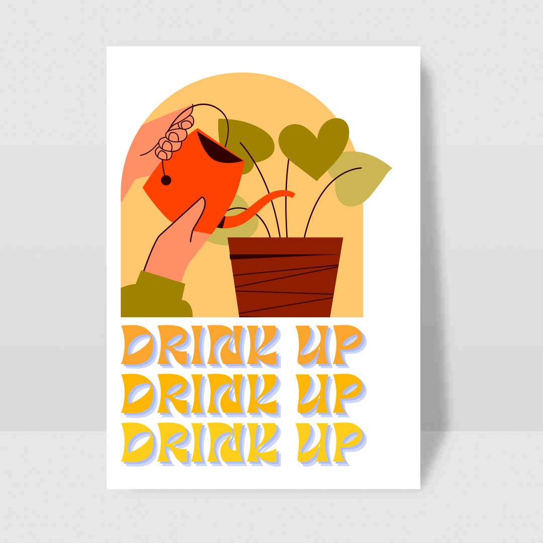 Drink Up - Blank Greeting Card