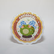Antisocial Butterfly Badge Sticker