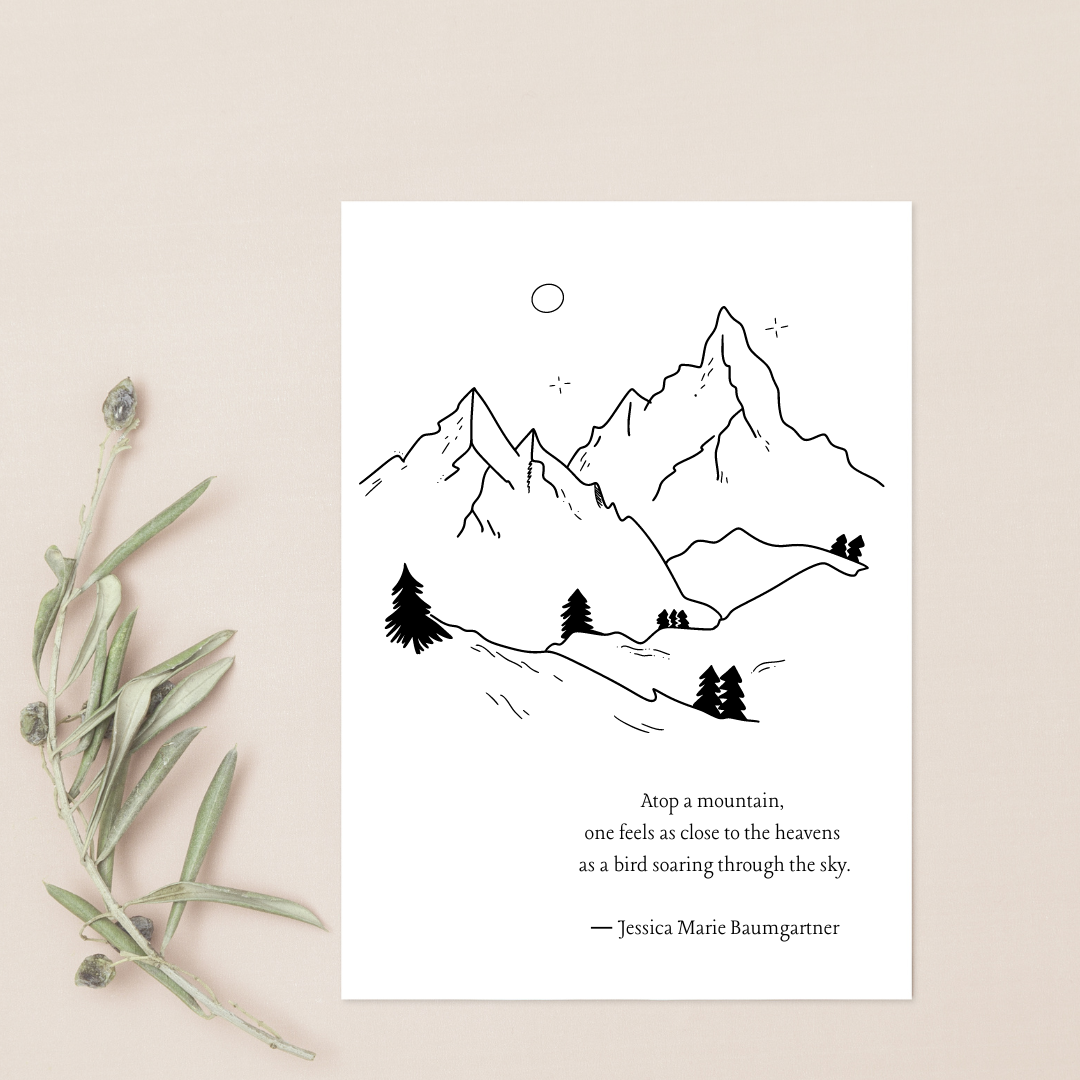 Atop A Mountain Close to Nature - Blank Greeting Card - Urban Sprouts