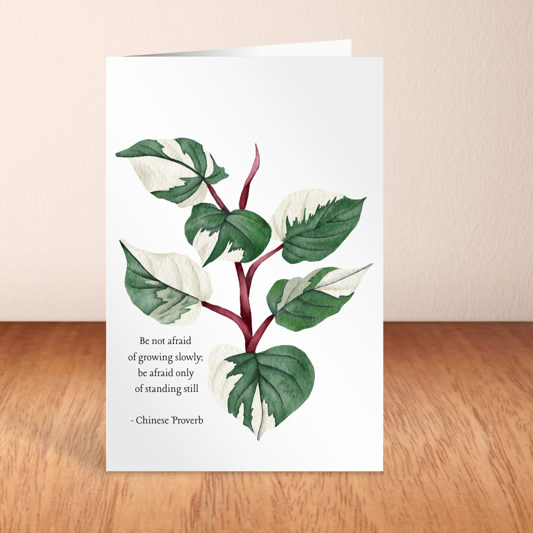 Be Not Afraid of Growing Slowly - Blank Greeting Card - Urban Sprouts