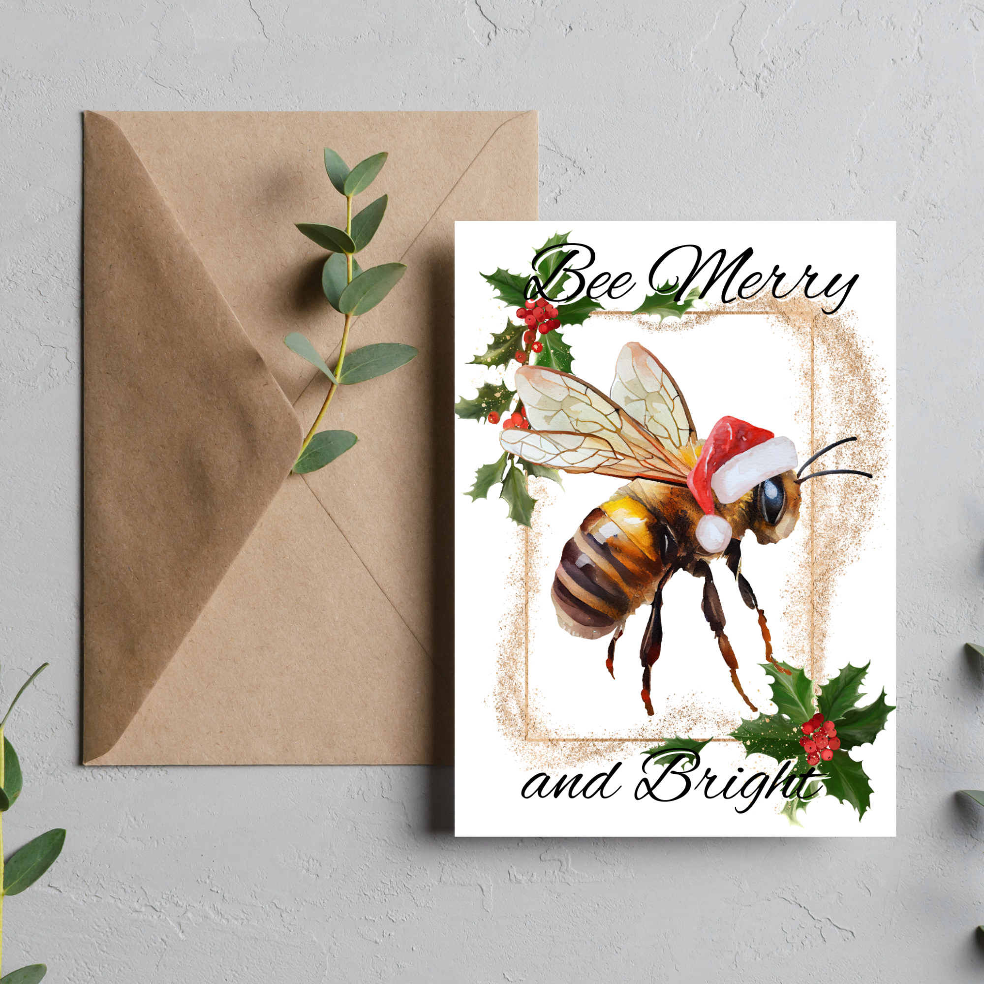Bee Merry & Bright - Blank Greeting Card - Urban Sprouts