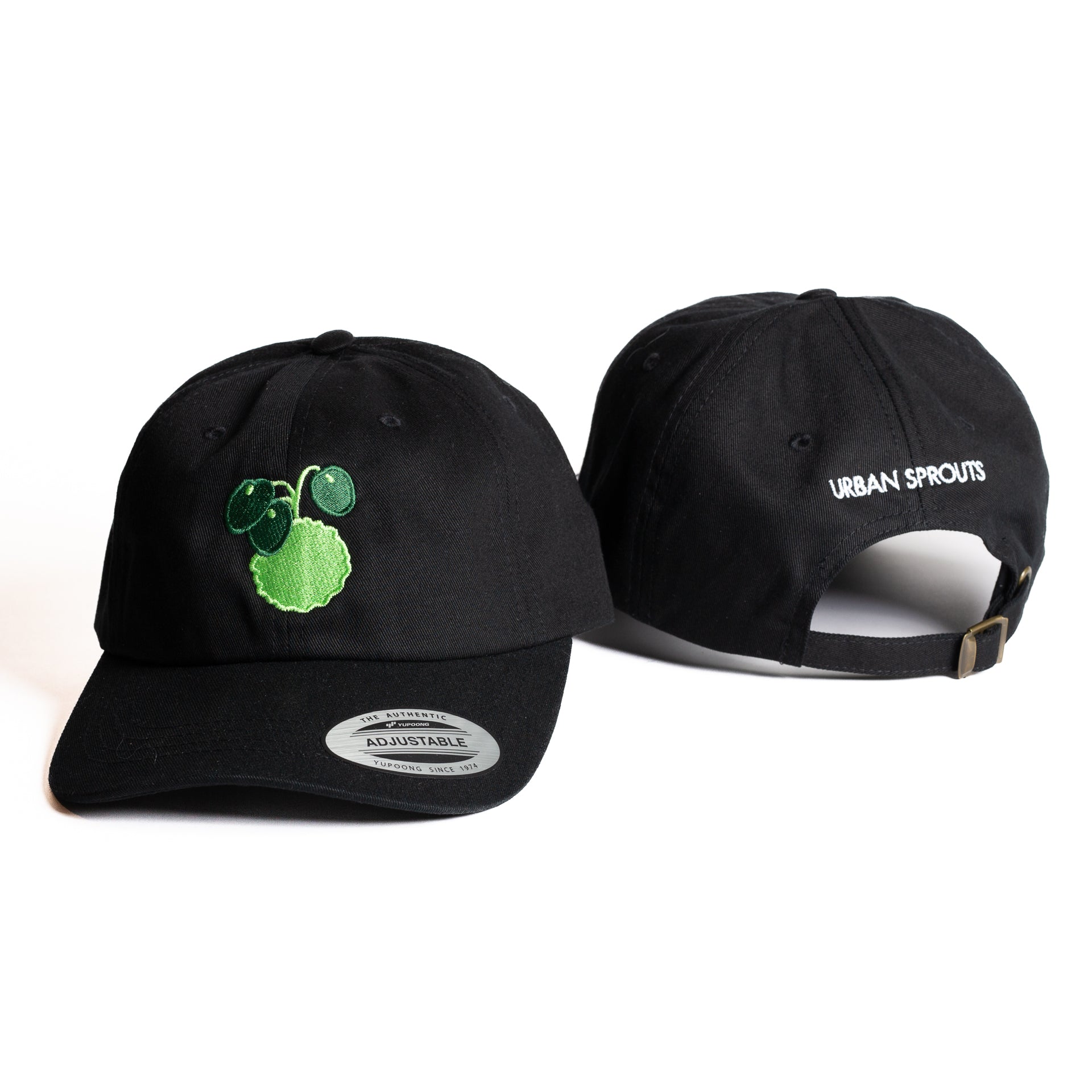 Black Urban Sprouts Adjustable Cap - Kokedama Design
