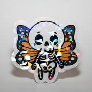 Cartoon Winged Skeleton Sticker