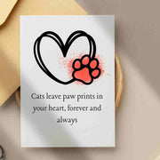 Cats Leave Paw Prints In Our Hearts Forever - Blank Greeting Card - Urban Sprouts