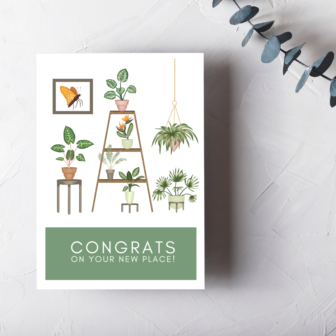 Congrats on Your New Place - Blank Greeting Card - Urban Sprouts