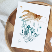 Crystal Hand Blue - Blank Greeting Card - Urban Sprouts