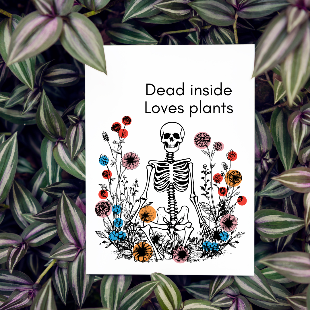 Dead Inside Loves Plants - Blank Greeting Card - Urban Sprouts