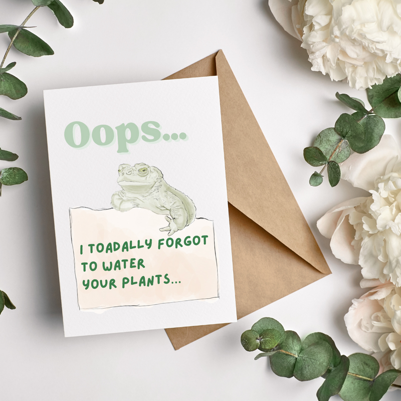 Oops...I Toadally Forgot... - Blank Greeting Card - Urban Sprouts