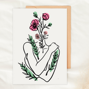 Embrace Floral - Blank Greeting Card - Urban Sprouts