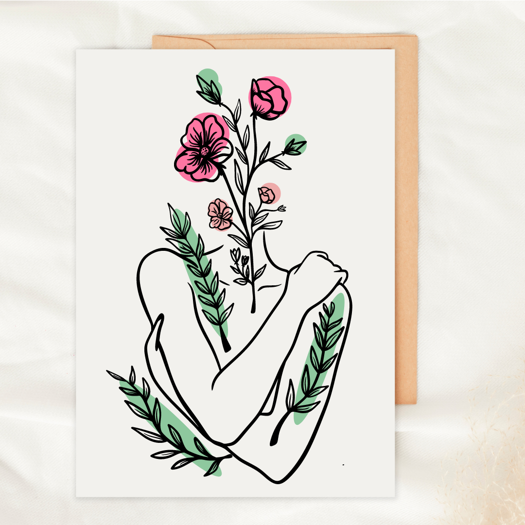 Embrace Floral - Blank Greeting Card - Urban Sprouts