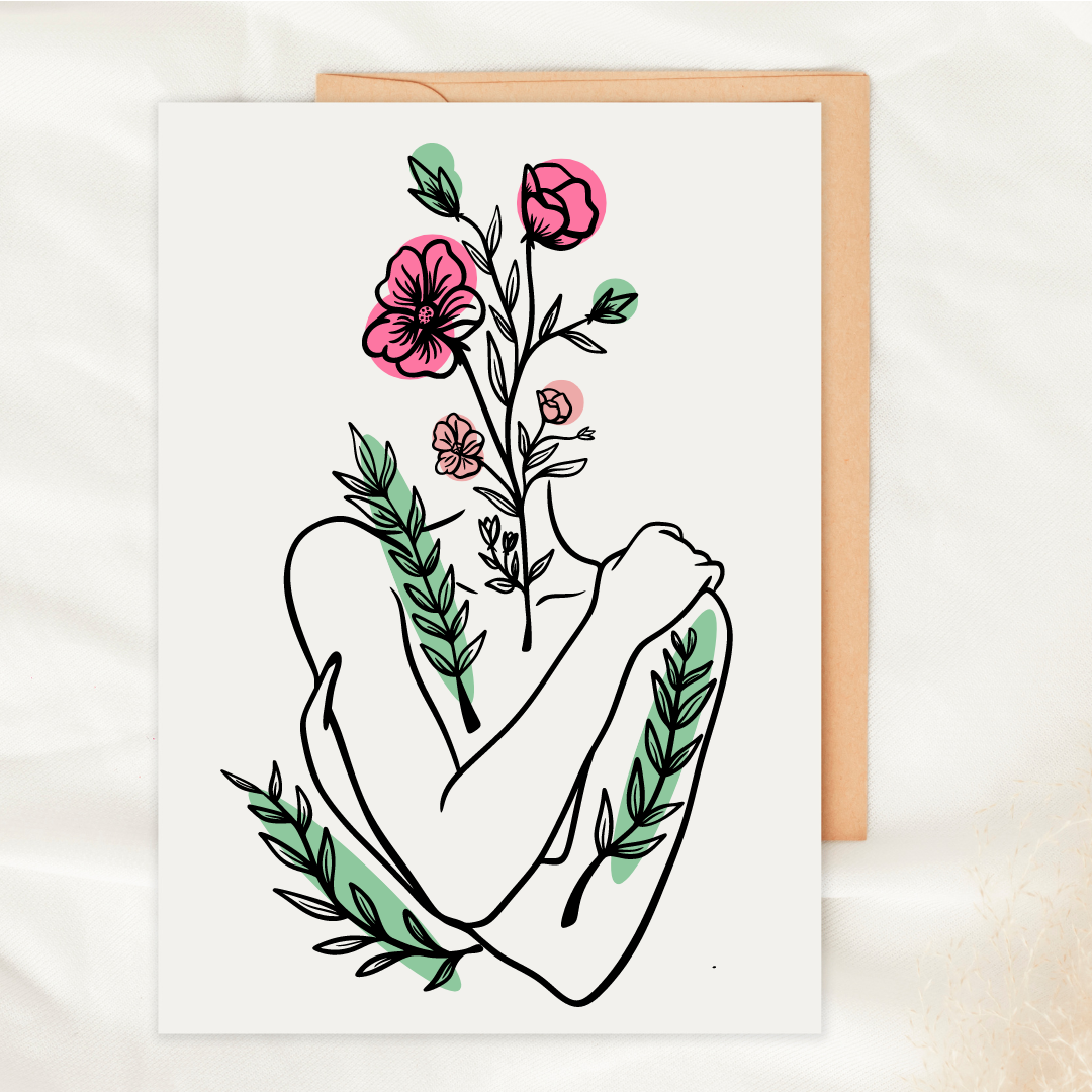 Embrace Floral - Blank Greeting Card