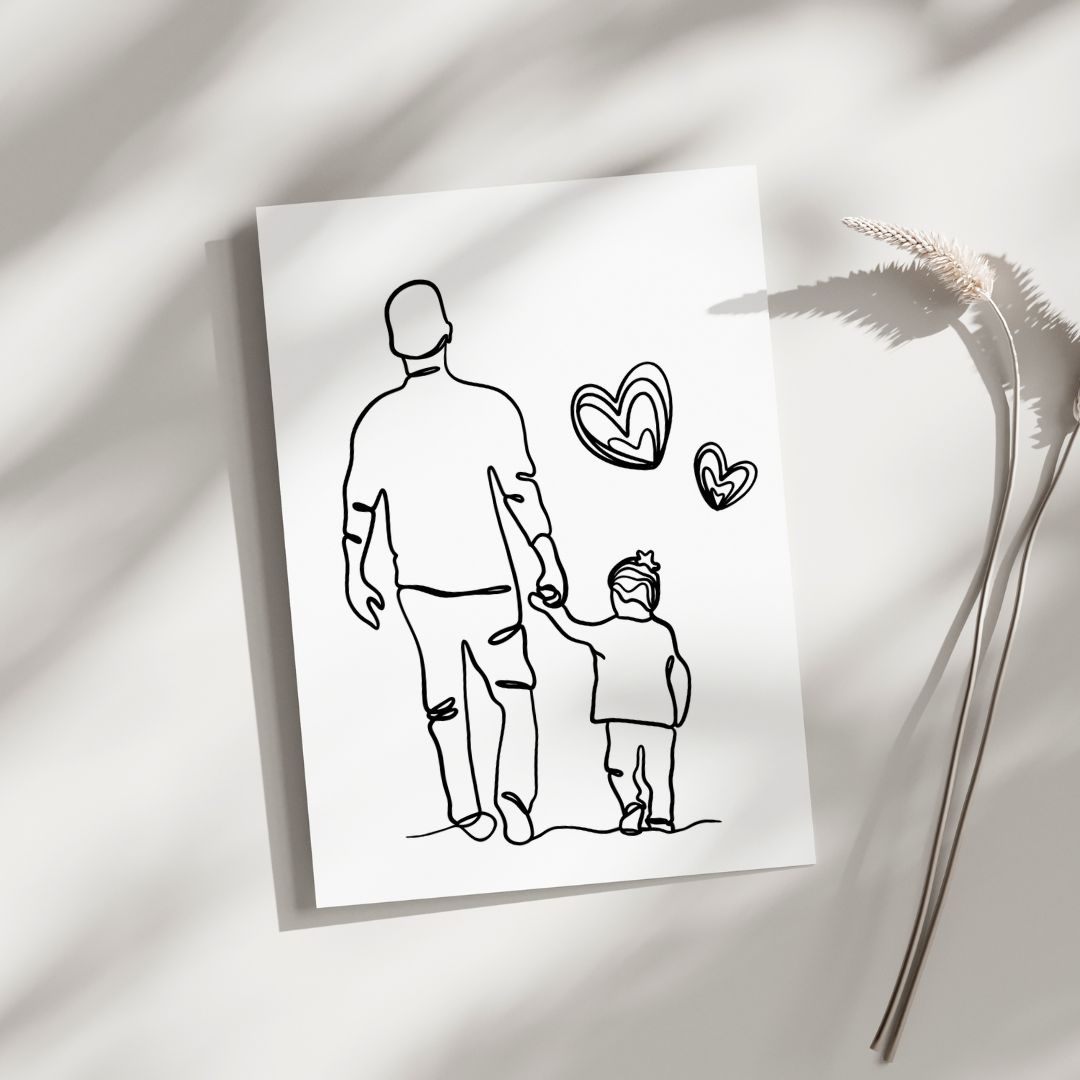 Father and Child - Blank Greeting Card - Urban Sprouts