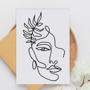 Fern Line Woman - Blank Greeting Card - Urban Sprouts