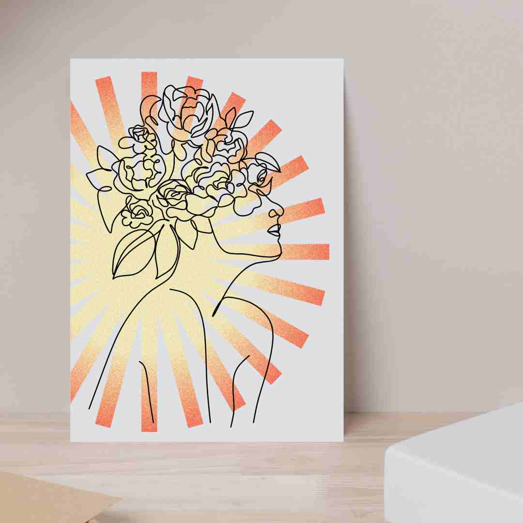 Flower Crown Sunburst - Blank Greeting Card - Urban Sprouts