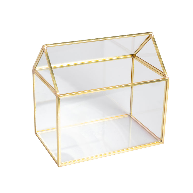 6" Gold  Cottage - Fused Glass Terrarium - Urban Sprouts