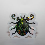 Green Spiral Beetle Sticker